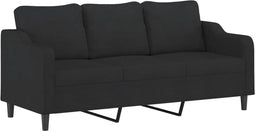 vidaXL - Driezitsbank - 180 - cm - stof - zwart