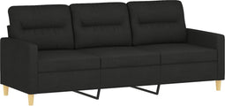 vidaXL - Driezitsbank - 180 - cm - stof - zwart