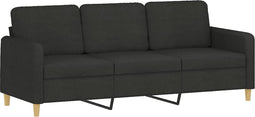 vidaXL - Driezitsbank - 180 - cm - stof - zwart