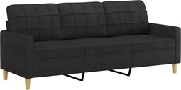 vidaXL - Driezitsbank - 180 - cm - stof - zwart
