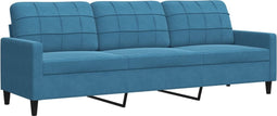vidaXL - Driezitsbank - 210 - cm - fluweel - blauw
