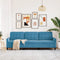 vidaXL - Driezitsbank - 210 - cm - fluweel - blauw