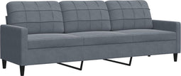 vidaXL - Driezitsbank - 210 - cm - fluweel - donkergrijs