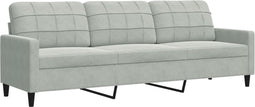vidaXL - Driezitsbank - 210 - cm - fluweel - lichtgrijs