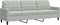 vidaXL - Driezitsbank - 210 - cm - fluweel - lichtgrijs