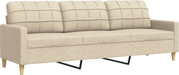 vidaXL - Driezitsbank - 210 - cm - stof - crème