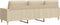vidaXL - Driezitsbank - 210 - cm - stof - crème