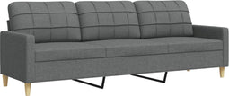 vidaXL - Driezitsbank - 210 - cm - stof - donkergrijs