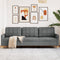 vidaXL - Driezitsbank - 210 - cm - stof - donkergrijs