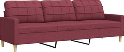 vidaXL - Driezitsbank - 210 - cm - stof - wijnrood