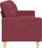 vidaXL - Driezitsbank - 210 - cm - stof - wijnrood