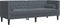 vidaXL - Driezitsbank - Chesterfield-stijl - en - bolsters - fluweel - donkergrijs