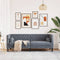 vidaXL - Driezitsbank - Chesterfield-stijl - en - bolsters - fluweel - donkergrijs