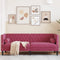 vidaXL - Driezitsbank - Chesterfield-stijl - met - bolsters - fluweel - wijnrood