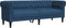 vidaXL - Driezitsbank - Chesterfield-stijl - stof - blauw
