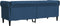 vidaXL - Driezitsbank - Chesterfield-stijl - stof - blauw