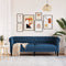 vidaXL - Driezitsbank - Chesterfield-stijl - stof - blauw