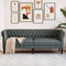 vidaXL - Driezitsbank - Chesterfield-stijl - stof - donkergrijs