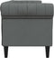 vidaXL - Driezitsbank - Chesterfield-stijl - stof - donkergrijs
