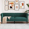 vidaXL - Driezitsbank - Chesterfield-stijl - stof - donkergroen