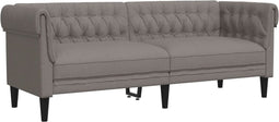 vidaXL - Driezitsbank - Chesterfield-stijl - stof - taupe