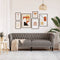 vidaXL - Driezitsbank - Chesterfield-stijl - stof - taupe