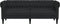 vidaXL - Driezitsbank - Chesterfield-stijl - stof - zwart