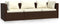 vidaXL - Driezitsbank - met - kussens - poly - rattan - bruin