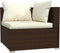 vidaXL - Driezitsbank - met - kussens - poly - rattan - bruin