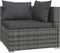 vidaXL - Driezitsbank - met - kussens - poly - rattan - grijs