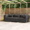 vidaXL - Driezitsbank - met - kussens - poly - rattan - grijs
