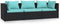 vidaXL - Driezitsbank - met - kussens - poly - rattan - zwart