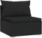 vidaXL - Driezitsbank - met - kussens - poly - rattan - zwart