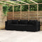 vidaXL - Driezitsbank - met - kussens - poly - rattan - zwart