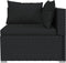 vidaXL - Driezitsbank - met - kussens - poly - rattan - zwart