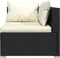 vidaXL - Driezitsbank - met - kussens - poly - rattan - zwart