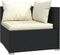 vidaXL - Driezitsbank - met - kussens - poly - rattan - zwart