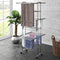 vidaXL - Droogrek - 3-laags - met - wieltjes - 60x70x129 - cm - zilverkleurig