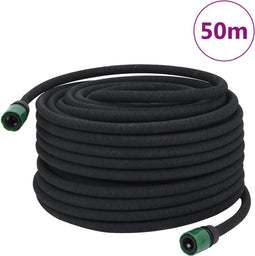 vidaXL - Druppelslang - 0,6'' - 50 - m - rubber - zwart