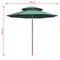 vidaXL - Dubbeldekker - parasol - 270x270 - cm - houten - paal - groen