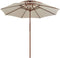 vidaXL - Dubbeldekker - parasol - 270x270 - cm - houten - paal - crèmewit