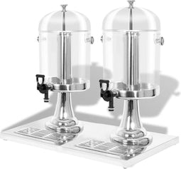 vidaXL - Dubbele - sapdispenser - roestvrij - staal - 2x8 - L
