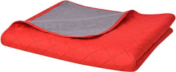 vidaXL - Dubbelzijdige - quilt - bedsprei - rood - en - grijs - 230x260 - cm