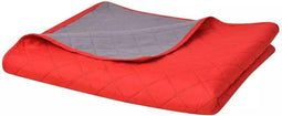 vidaXL - Dubbelzijdige - quilt - bedsprei - rood - en - grijs - 170x210 - cm