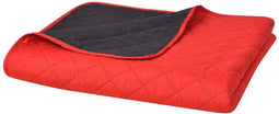 vidaXL - Dubbelzijdige - quilt - bedsprei - rood - en - zwart - 230x260 - cm