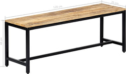 vidaXL - Eetbank - 120 - cm - massief - ruw - mangohout