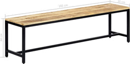 vidaXL - Eetbank - 160 - cm - massief - ruw - mangohout
