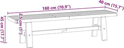 vidaXL - Eetbank - NOAIN - A-vormige - poten - 180x40x45 - cm - massief - hout