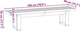 vidaXL - Eetbank - NOAIN - U-vormige - poten - 180x40x45 - cm - massief - hout