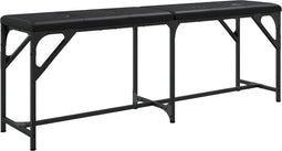 vidaXL - Eetkamerbank - 124x32x45 - cm - staal - en - kunstleer - zwart